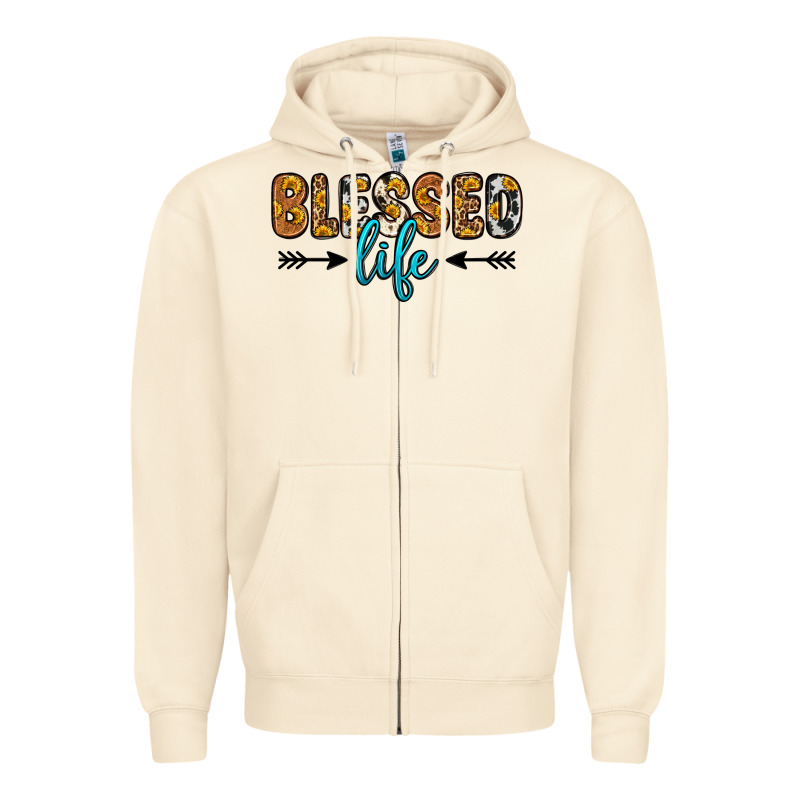 Blessed Life Zipper Hoodie by Zillion Design Studio | Teevron