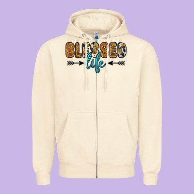 Blessed Life Zipper Hoodie Designed By Zillion Design Studio