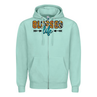 Seafoam blessed life Zipper Hoodie - Zillion Design Studio