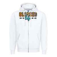 White blessed life Zipper Hoodie - Zillion Design Studio