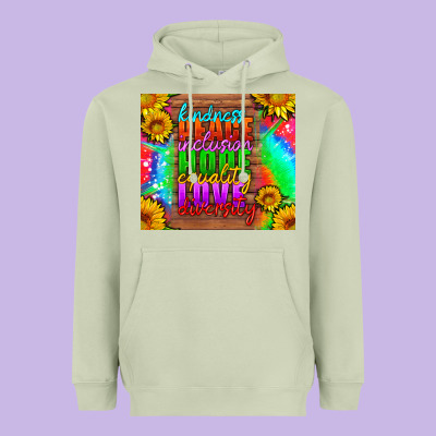 Kindness Peace Inclusion Hope Equality Love Diversity Heavyweight Hoodie Designed By Hra Design Shop