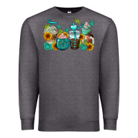 Charcoal Heather gemstone coffee cups Premium Sweatshirt - AdoDesignShop