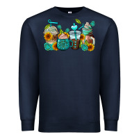Navy gemstone coffee cups Premium Sweatshirt - AdoDesignShop