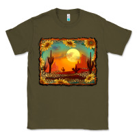 Army Green western desert sunset background Classic Tee - RanaPortraitStore