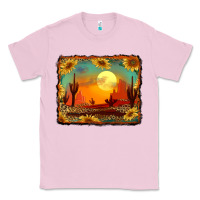 Bubblegum Pink western desert sunset background Classic Tee - RanaPortraitStore