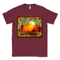 Burgundy western desert sunset background Classic Tee - RanaPortraitStore