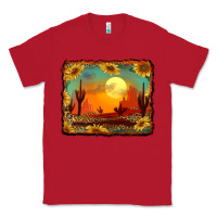 Red western desert sunset background Classic Tee - RanaPortraitStore