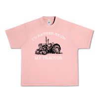 Salmon I'D Rather Be On My Tractor Urban Heavy Tee - Bettercallsaul