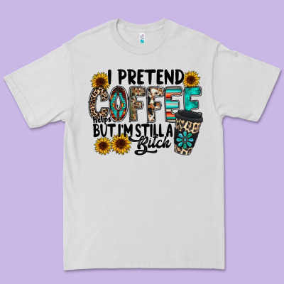 I Pretend Coffee Premium Tee Designed By Racoondesign