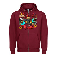Burgundy school bus monitor Zipper Hoodie - texasbilliewilder