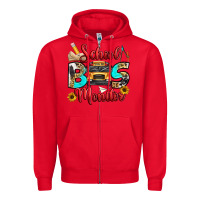 Red school bus monitor Zipper Hoodie - texasbilliewilder