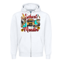 White school bus monitor Zipper Hoodie - texasbilliewilder