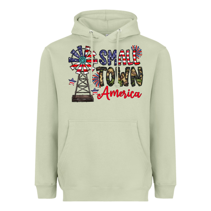 Small Town America Heavyweight Hoodie by CowhideDigitalArt | Teevron