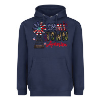 Navy small town america Heavyweight Hoodie - CowhideDigitalArt