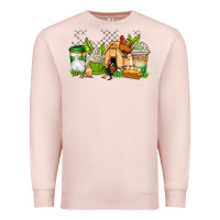 Pale Pink chicken coffee cups Premium Sweatshirt - AdoDesignShop
