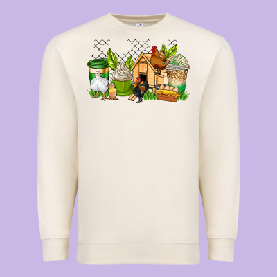 Chicken Coffee Cups Premium Sweatshirt Designed By Adodesignshop