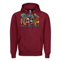 Burgundy being a nana makes my life complete Zipper Hoodie - Zillion Design Studio