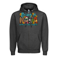 Charcoal Heather being a nana makes my life complete Zipper Hoodie - Zillion Design Studio