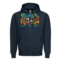 Navy being a nana makes my life complete Zipper Hoodie - Zillion Design Studio