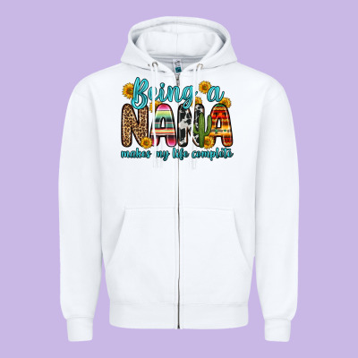 Being A Nana Makes My Life Complete Zipper Hoodie Designed By Zillion Design Studio
