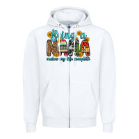 White being a nana makes my life complete Zipper Hoodie - Zillion Design Studio