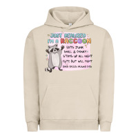 Pigment French Oak just realized im a raccoon Urban Hoodie - MaliasSmallBusiness