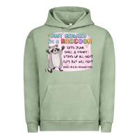 Pigment Oil Green just realized im a raccoon Urban Hoodie - MaliasSmallBusiness