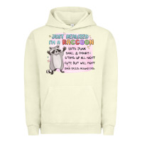 Pigment Pistachio just realized im a raccoon Urban Hoodie - MaliasSmallBusiness