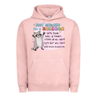 Pigment Salmon just realized im a raccoon Urban Hoodie - MaliasSmallBusiness