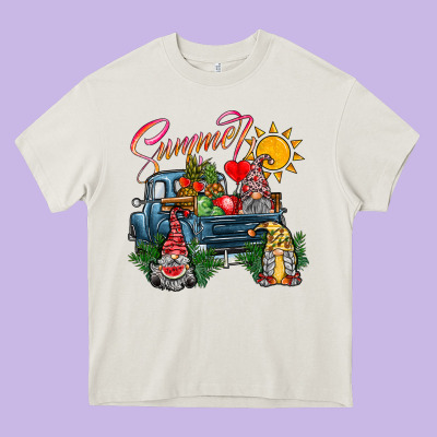 Summer Gnomes  Truck Heavy Core Tee Designed By Cowhidedigitalart