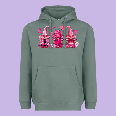 Breast Cancer Gnomies Heavyweight Hoodie Designed By Fadigitalartstudio
