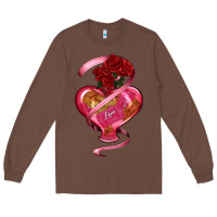 Chestnut heart glass vase love tickets with rose Long Sleeve Tee - RanaPortraitStore