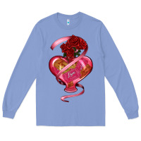 Colony Blue heart glass vase love tickets with rose Long Sleeve Tee - RanaPortraitStore
