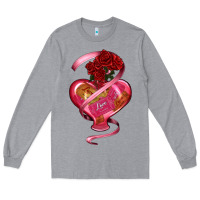 Heather Grey heart glass vase love tickets with rose Long Sleeve Tee - RanaPortraitStore