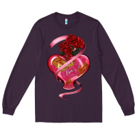 Plum heart glass vase love tickets with rose Long Sleeve Tee - RanaPortraitStore