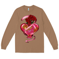 Toasted Coconut heart glass vase love tickets with rose Long Sleeve Tee - RanaPortraitStore