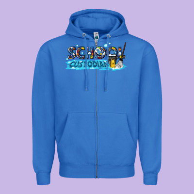 School Custodian Zipper Hoodie Designed By Texasbilliewilder