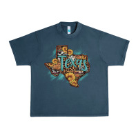 Midnight Navy leopard cowhide sunflower texas map Urban Heavy Tee - Artiststas