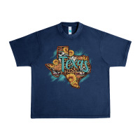 Navy leopard cowhide sunflower texas map Urban Heavy Tee - Artiststas