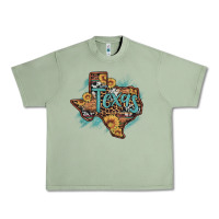 Leopard Cowhide Sunflower Texas Map Urban Heavy Tee | Teevron