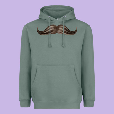 Brown Moustache Fa Element Heavyweight Hoodie Designed By Fadigitalartstudio