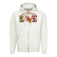 Oatmeal Heather easter bunny love Zipper Hoodie - RanaPortraitStore