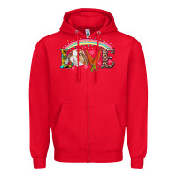 Red easter bunny love Zipper Hoodie - RanaPortraitStore