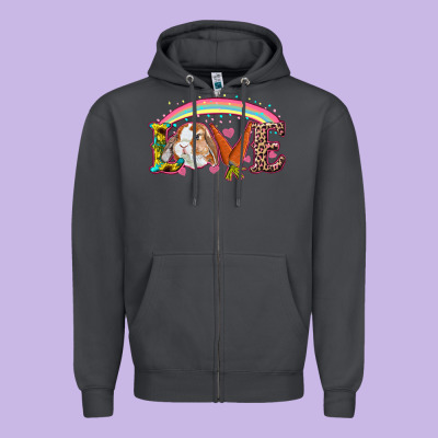 Easter Bunny Love Zipper Hoodie Designed By Ranaportraitstore