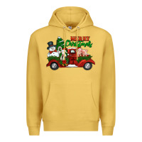 Antique Gold merry christmas snowman and farm animals truck Premium Hoodie - Jasminsmagicworld