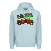 Blue Mist merry christmas snowman and farm animals truck Premium Hoodie - Jasminsmagicworld