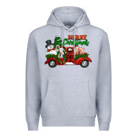Heather Grey merry christmas snowman and farm animals truck Premium Hoodie - Jasminsmagicworld