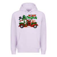 Lilac merry christmas snowman and farm animals truck Premium Hoodie - Jasminsmagicworld