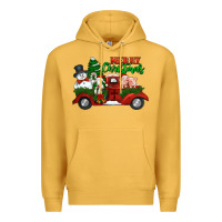 Mustard merry christmas snowman and farm animals truck Premium Hoodie - Jasminsmagicworld