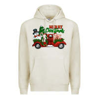 Oatmeal Heather merry christmas snowman and farm animals truck Premium Hoodie - Jasminsmagicworld